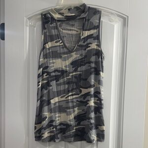 Newbury Kustom Camouflage Sleeveless Top